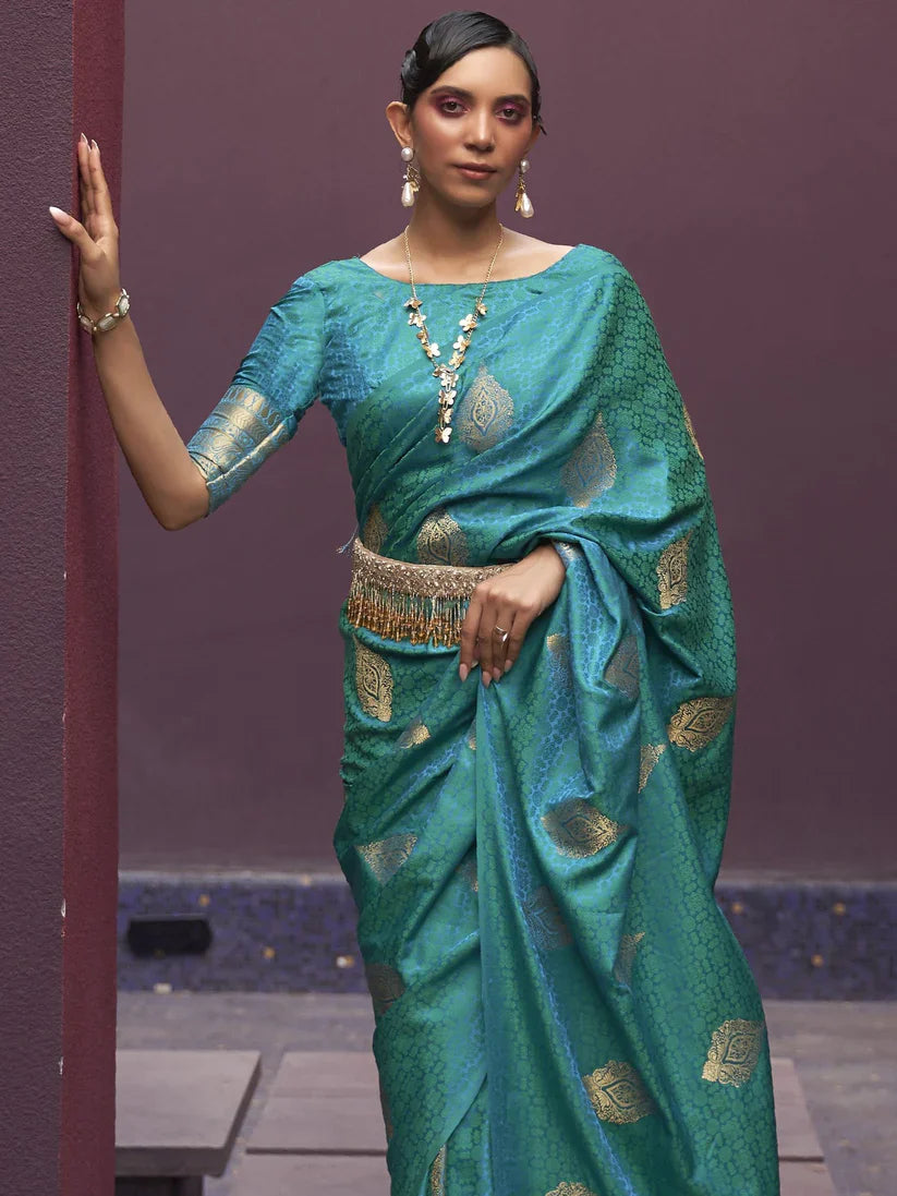 Satin Silk Banarasi Saree for Women