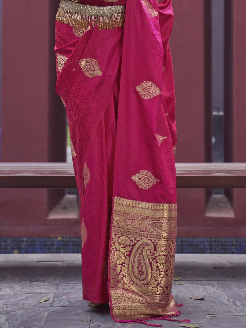 Satin Silk Banarasi Saree for Women