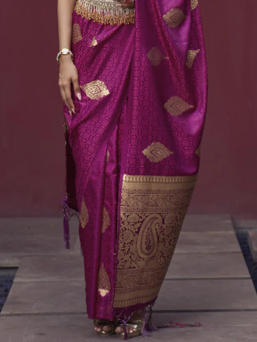 Satin Silk Banarasi Saree for Women