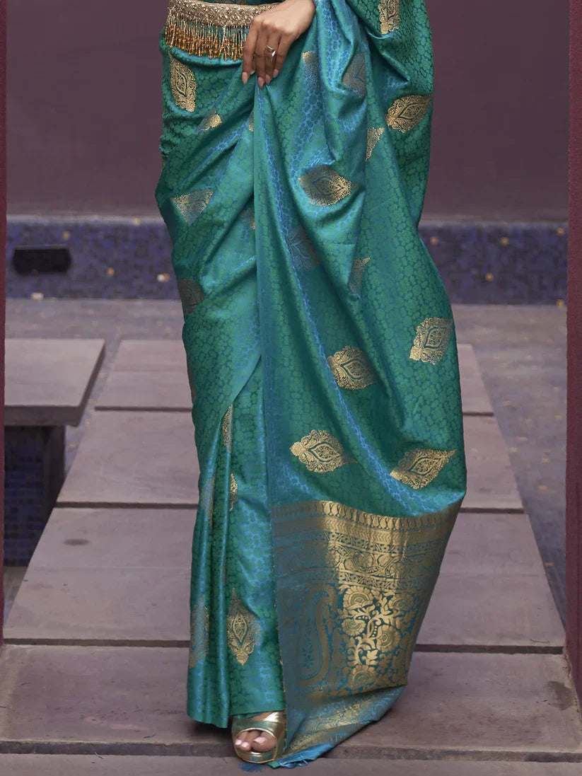 Satin Silk Banarasi Saree for Women