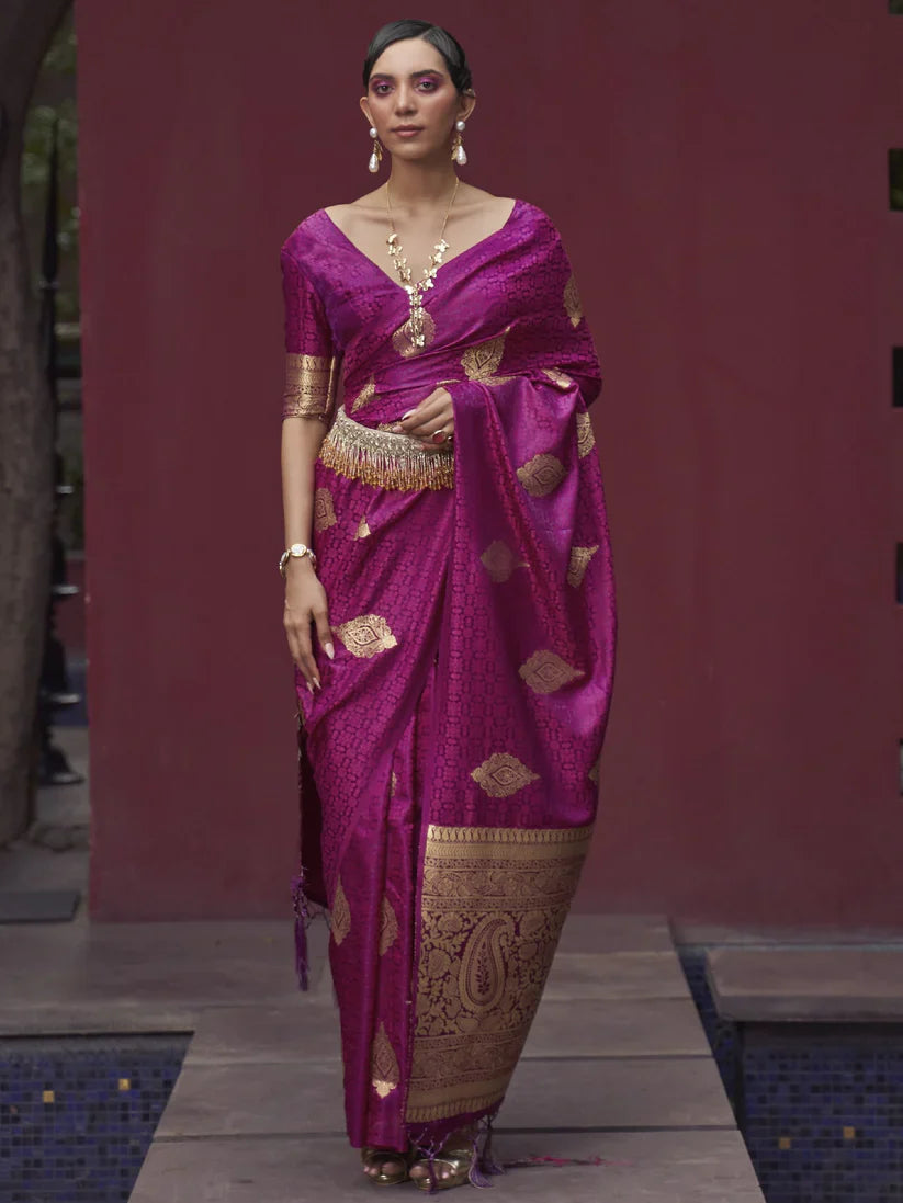 Satin Silk Banarasi Saree for Women