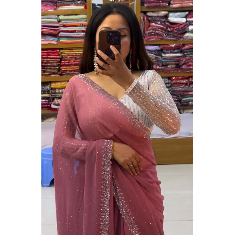 Designer Party Wear Saree Fabrics Georgette Saree