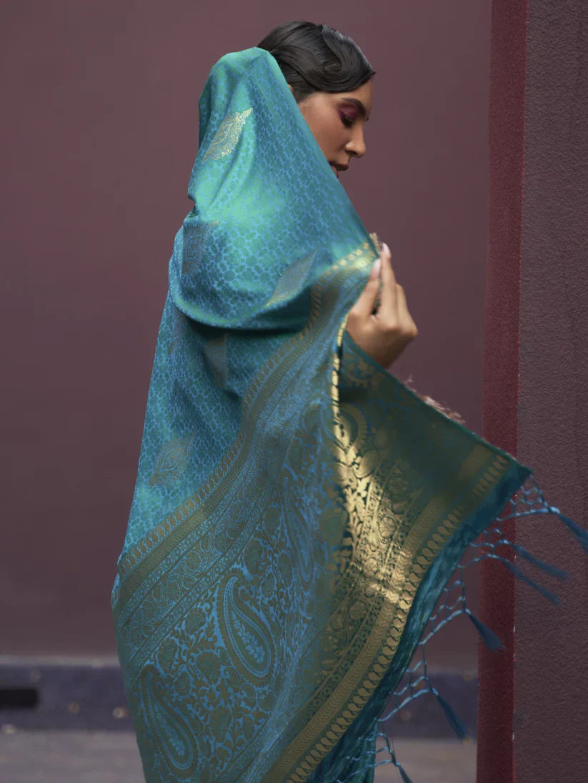 Satin Silk Banarasi Saree for Women