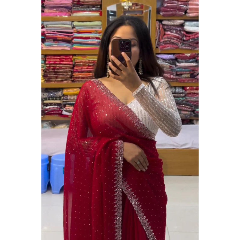 Designer Party Wear Saree Fabrics Georgette Saree