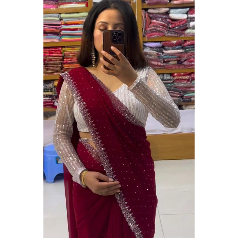 Designer Party Wear Saree Fabrics Georgette Saree