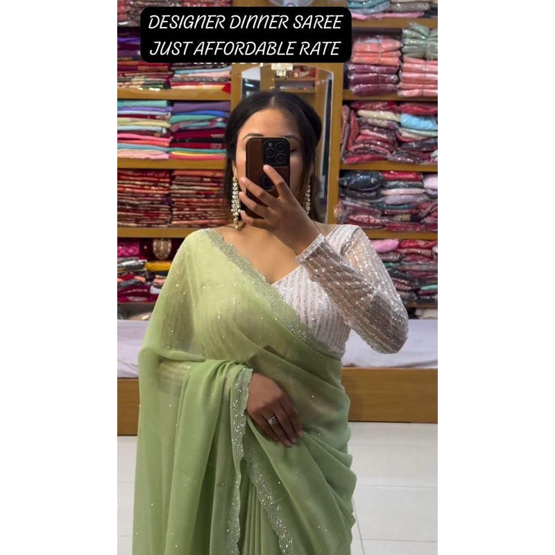 Designer Party Wear Saree Fabrics Georgette Saree