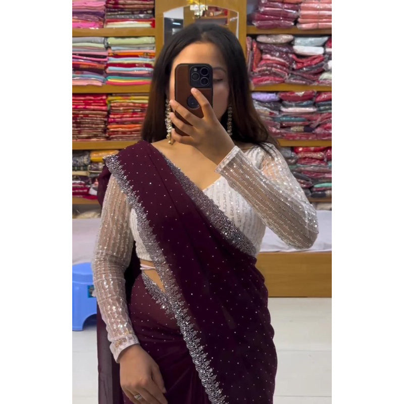 Designer Party Wear Saree Fabrics Georgette Saree