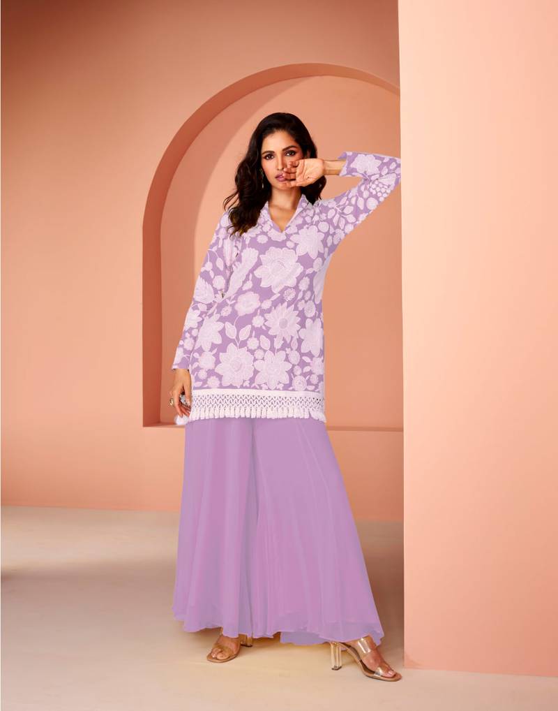 Georgette Embroidered Party Wear Salwar Suit