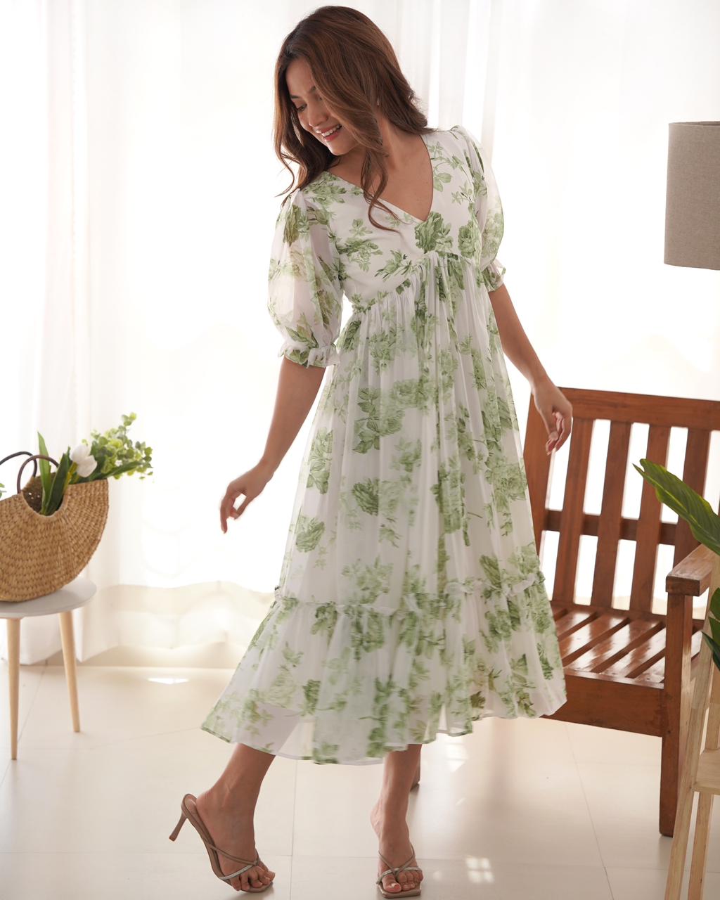 Pure Soft Georgette with Floral gown