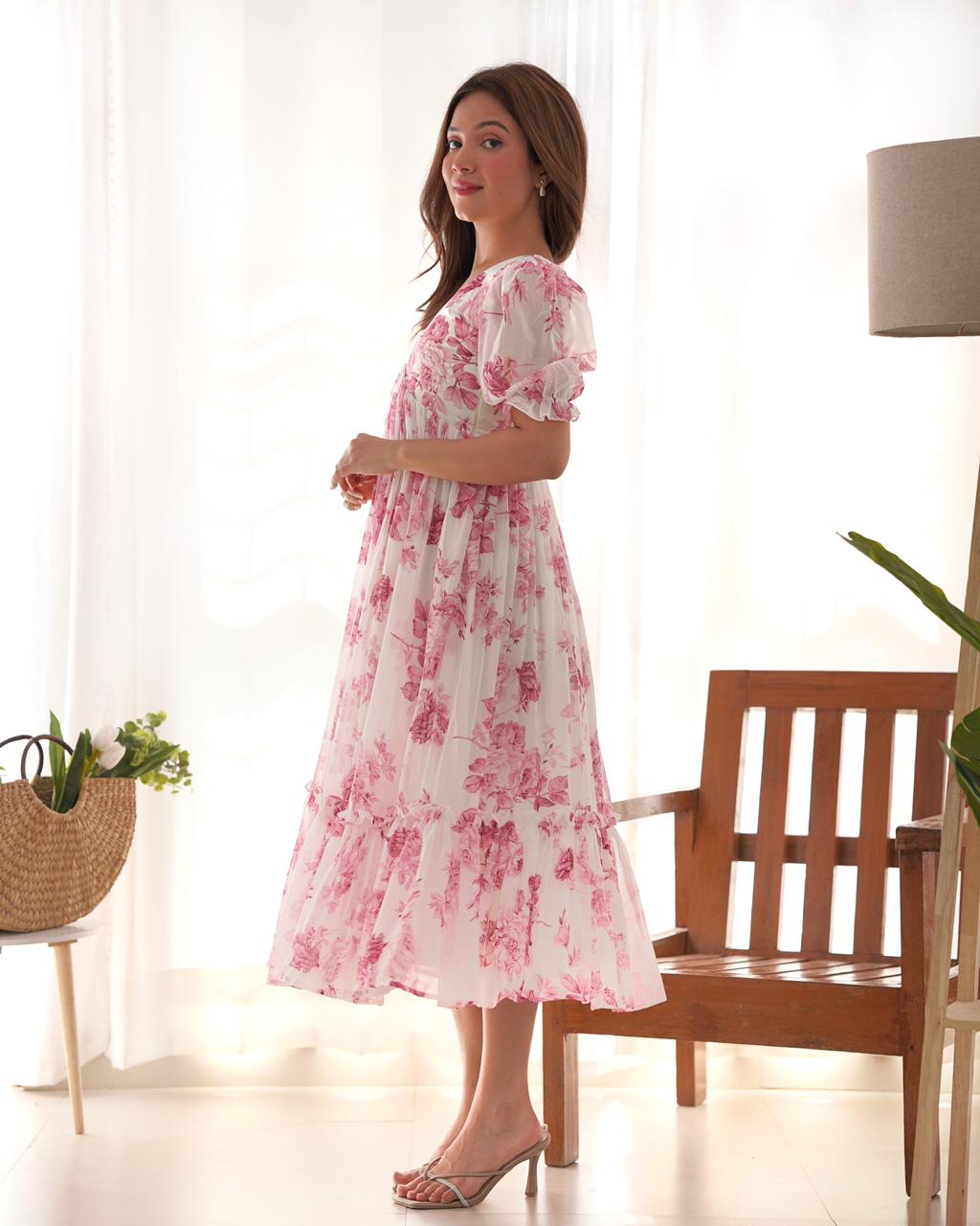 Pure Soft Georgette with Floral gown