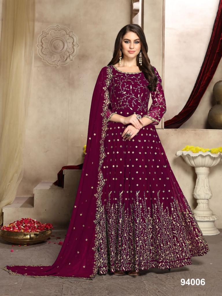 Georgette Multi Thread Zari Stitched Anarkali Suit