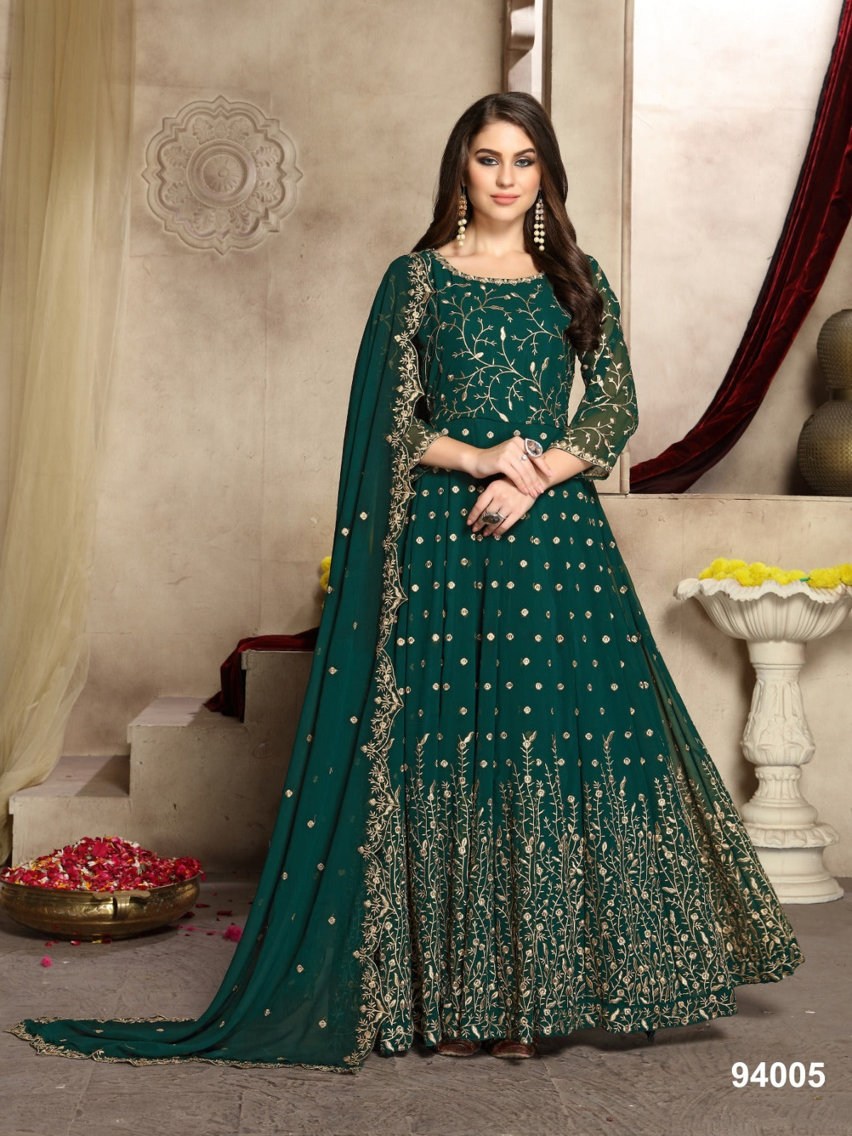 Georgette Multi Thread Zari Stitched Anarkali Suit