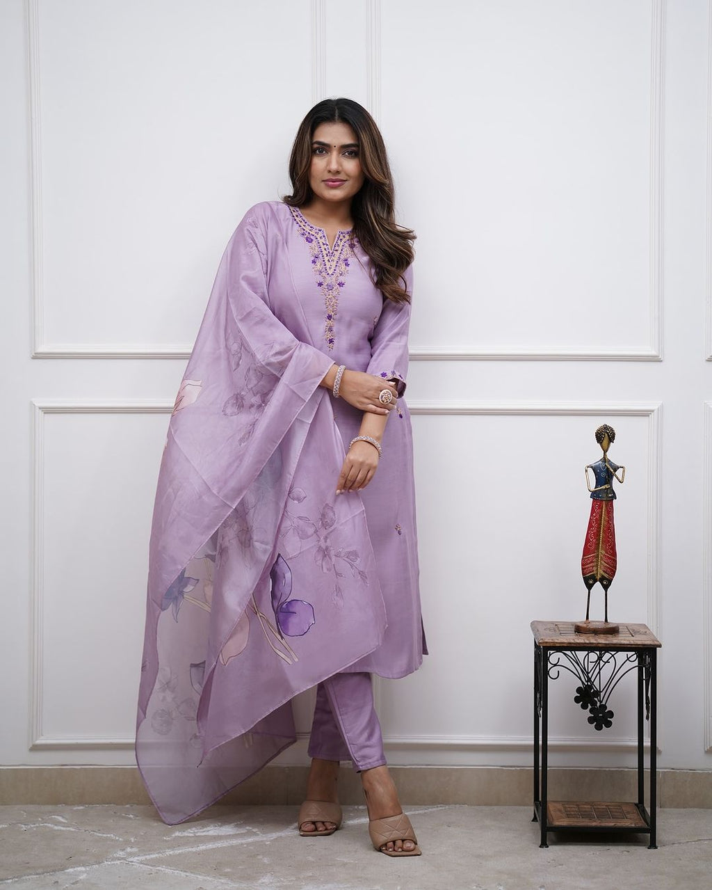 Lavender Rayon Printed Salwar Kameez