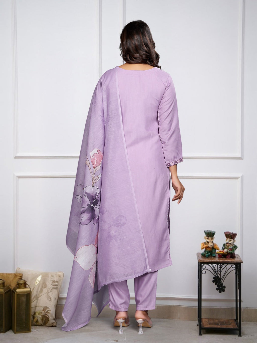 Lavender Rayon Printed Salwar Kameez