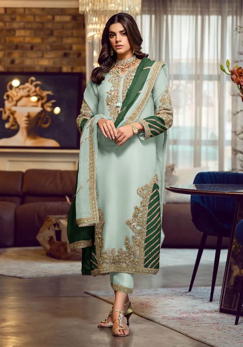 Party Wear Faux Georgette Fabric Salwar Kameez