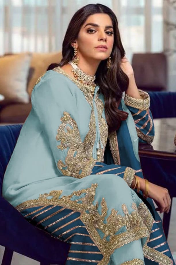 Party Wear Faux Georgette Fabric Salwar Kameez