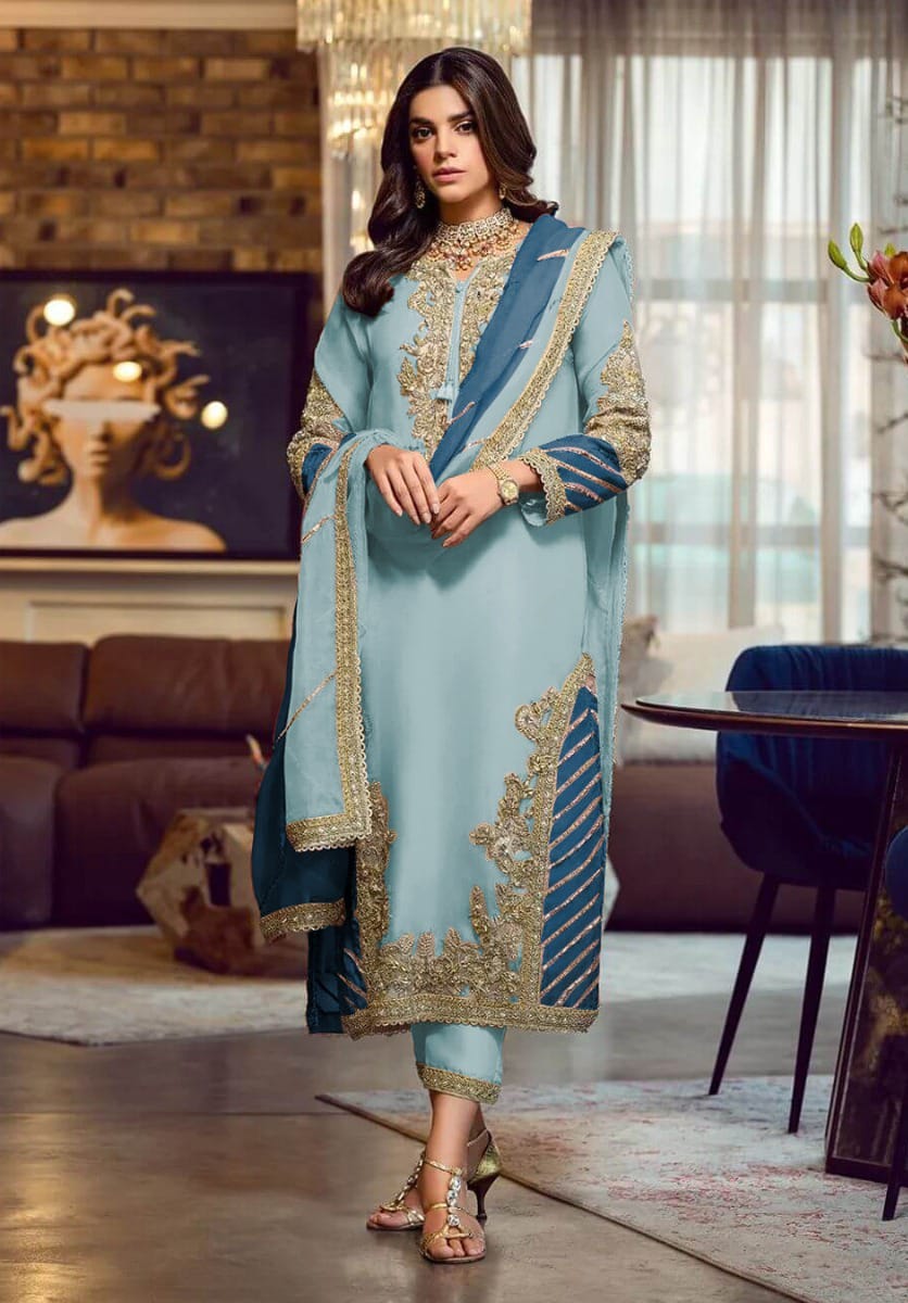 Party Wear Faux Georgette Fabric Salwar Kameez