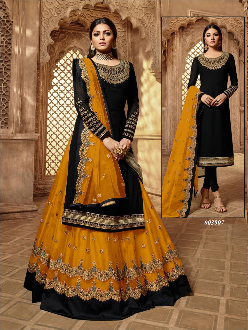 Premium Floral Print Full Flared Anarkali Suit