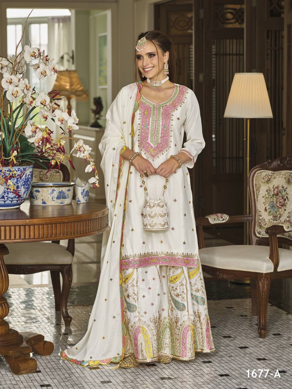 Glamour Empress Heavy Embroidered Suit