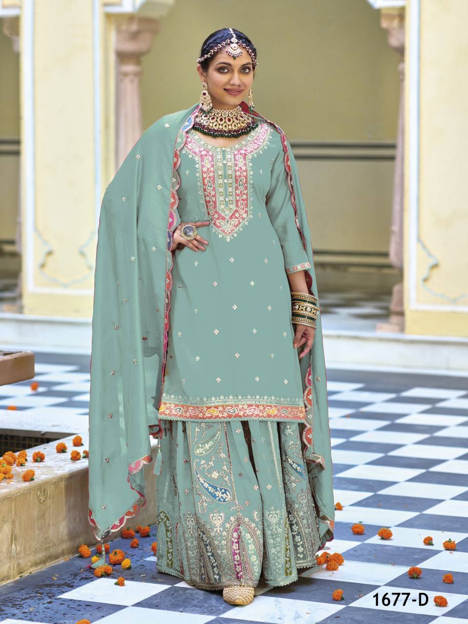 Glamour Empress Heavy Embroidered Suit