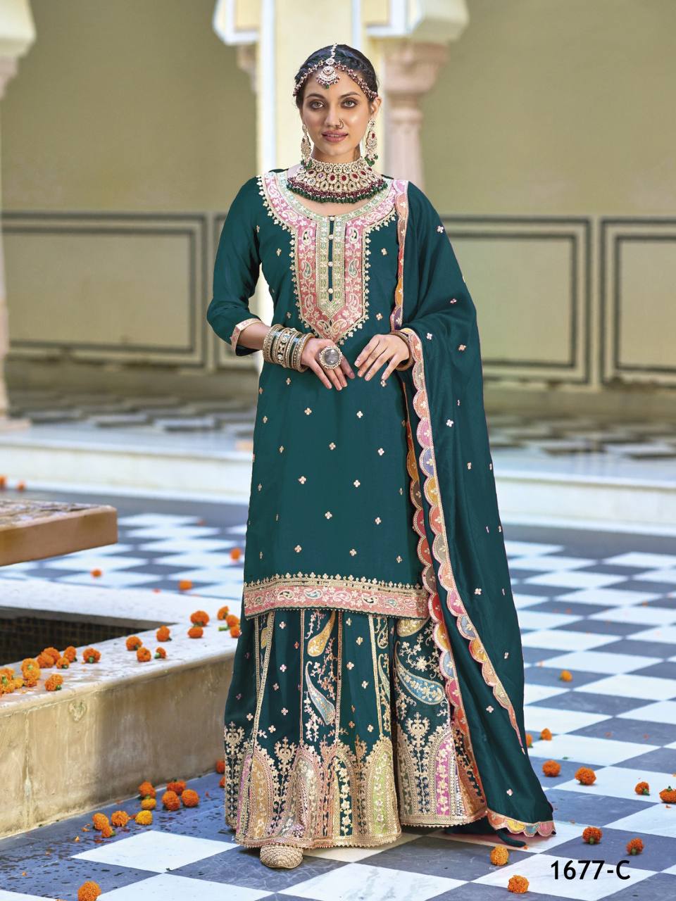 Glamour Empress Heavy Embroidered Suit