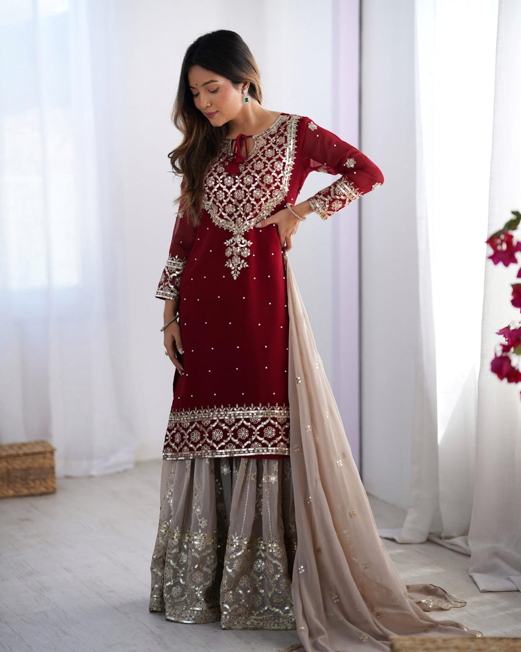 Elegant Sequin Embroidered Dress