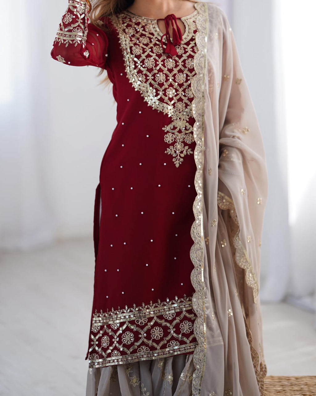 Elegant Sequin Embroidered Dress