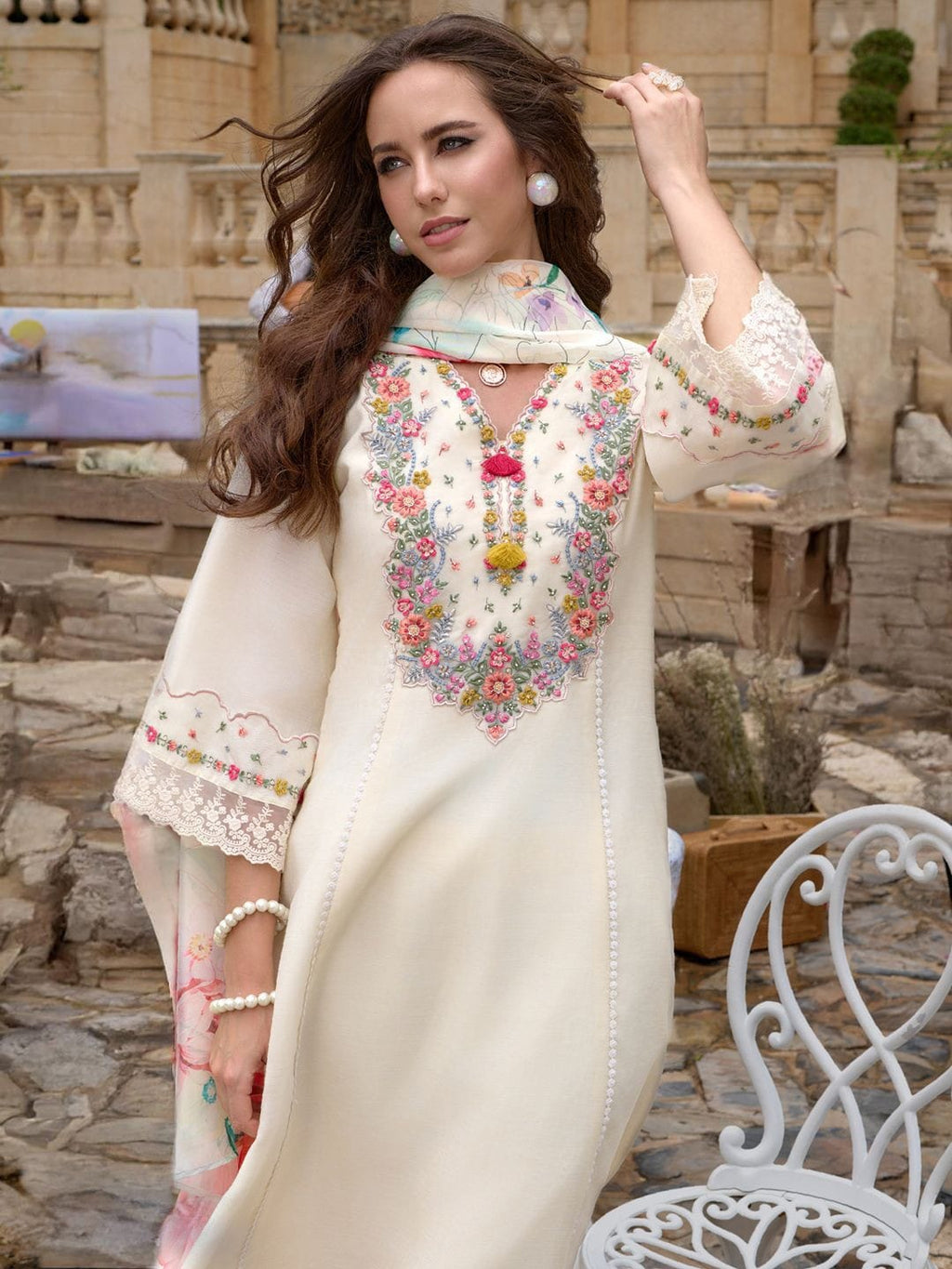 Embroidered Elegance 3-Peice Set