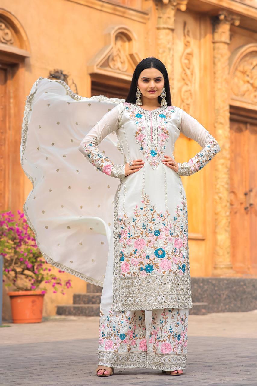Stylish 3-Piece Set with Dupatta and Bottom