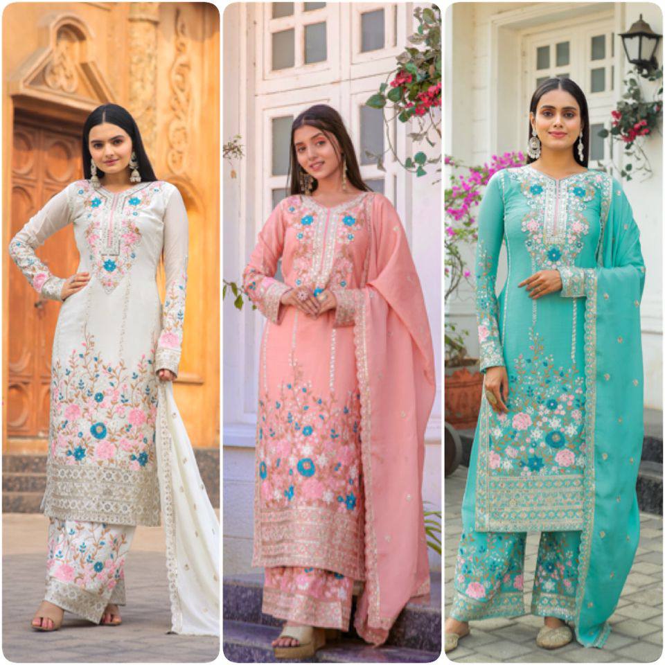 Stylish 3-Piece Set with Dupatta and Bottom