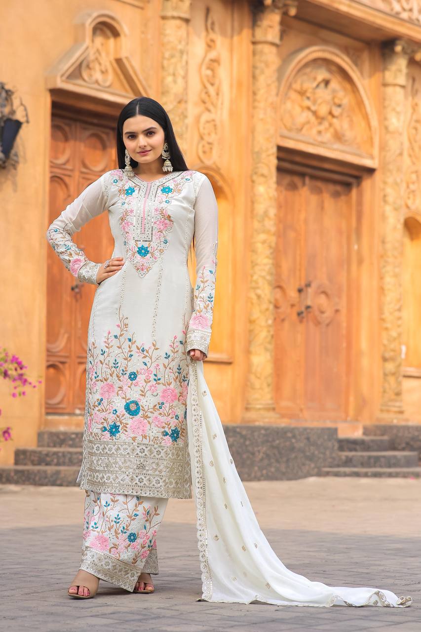 Stylish 3-Piece Set with Dupatta and Bottom
