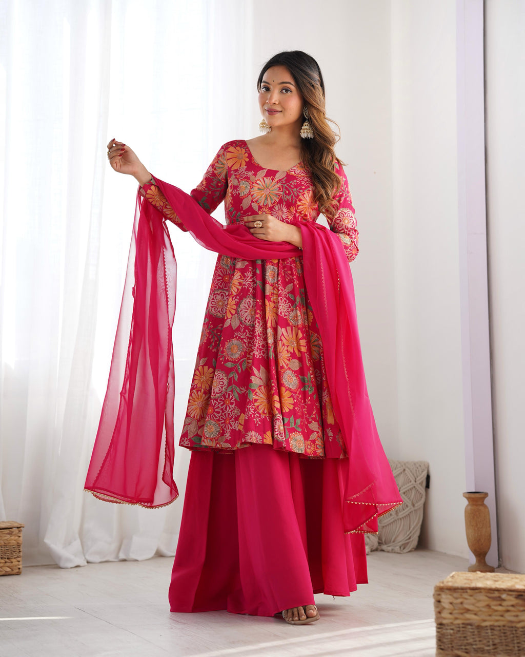 Gorgeous Printed Palazzo Suit With Dupatta